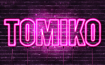 Happy Birtay Tomiko, , pink neon lights, Tomiko name, creative, Tomiko Happy Birtay, Tomiko Birtay, popular japanese female names, with Tomiko name, Tomiko HD wallpaper