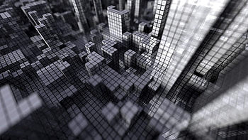 Vector buildings, digital, abstract, art, vector, cubes HD wallpaper