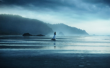 Lost, sea, women, art HD wallpaper