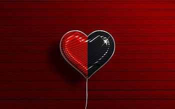 I Love Down, , realistic balloons, red wooden background, Day of Down, irish counties, flag of Down, Ireland, balloon with flag, Counties of Ireland, Down flag, Down HD wallpaper