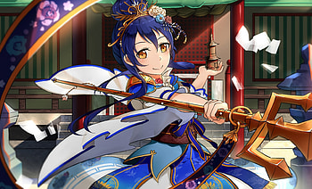 Umi Sonoda, Love Live!, blue hair, anime girl HD wallpaper