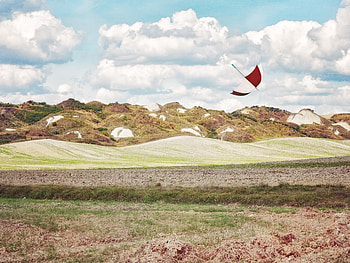 Nature, Grass, Field, Hills, Umbrella HD wallpaper