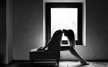 Solitude, emotional, mood, window, graphy, girl, emotions, woman HD wallpaper