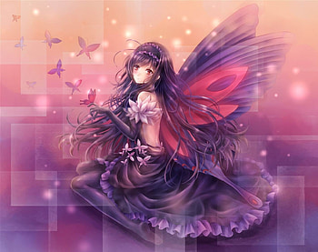 Purple Anime Fairy, Anime, Fairy, Fantasy, Purple HD wallpaper