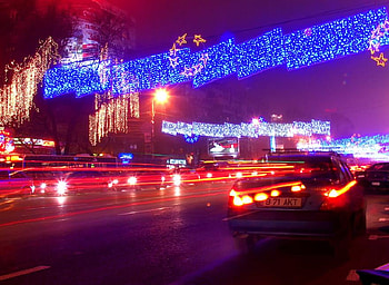 Magheru at night, colorful, others, place, lights, nice HD wallpaper