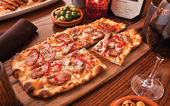 Food, Pizza, Table, Board, Wineglass, Goblet HD wallpaper