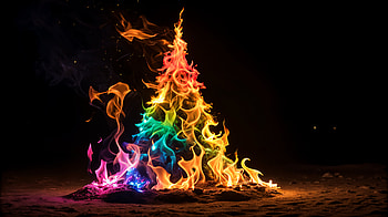 Vibrant Flames: A Stunning Ultra, colorful, fire, bonfire, night, flame HD wallpaper
