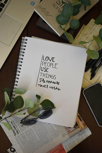 Plant, Words, Text, Notebook, Notepad, Lettering, Glasses, Spectacles HD phone wallpaper