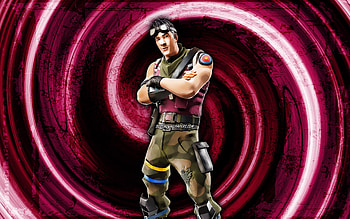 Sureshot, purple grunge background, Fortnite, vortex, Fortnite characters, Sureshot Skin, Fortnite Battle Royale, Sureshot Fortnite HD wallpaper