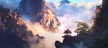 Legend Of The Red Dragon , dragon, artist, artwork, digital-art, artstation HD wallpaper