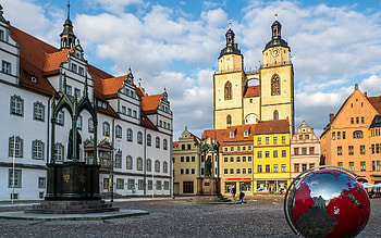 Wittenberg, Germany, town hall, town, houses, Germany, church HD wallpaper