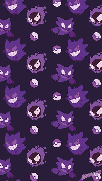 Donsveertje illustration, Adorably spooky Gastly, Haunter artwork, Ghost Pokmon cuteness HD phone wallpaper