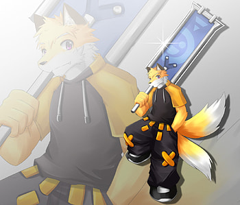 zohar fox, furry, sword, orange, fox HD wallpaper