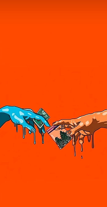 Money, orange, art HD phone wallpaper