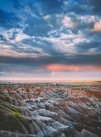 Bandland, cliffs, cloudy day, landscape HD phone wallpaper
