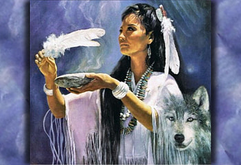 Native American Princess F, art, beautiful, wolf, illustration, artwork, Native American, wide screen, feather, painting, princess HD wallpaper