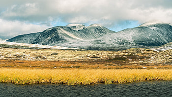 Rondane national park, Norway, landscape, sky, hills, scandinavia, clouds HD wallpaper