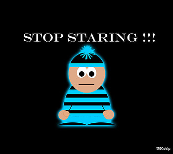 Stop Staring !!!, blue, white, black, eyes, little guy HD wallpaper