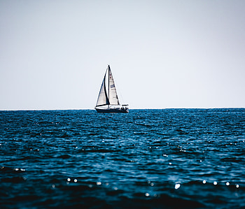 Week-end out, sailboat, blue sea, summer HD wallpaper