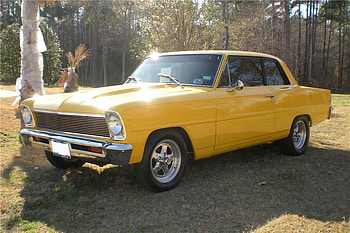 1966 Chevrolet Nova, nova, custom, yellow, car, street, chevy HD wallpaper
