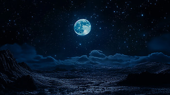 Serene Moonlit Sky - Ultra, moonlit sky, moon, moonlight, Night Sky, Stars HD wallpaper