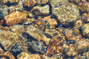Nature, Water, Stones, Transparent, Glare, Distortion HD wallpaper