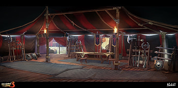 Shadow Fight 3 Game Tent Scene, video game, Shadow Fight 3 HD wallpaper