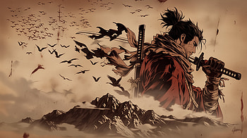 Vintage Ukiyo-e Sekiro – Japanese Woodblock Print Anime Art, Video Game, Sekiro: Shadows Die Twice, Sekiro (Character) HD wallpaper