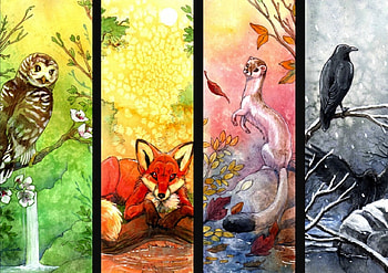 Four Seasons, winter, summer, autumn, seasons, spring HD wallpaper