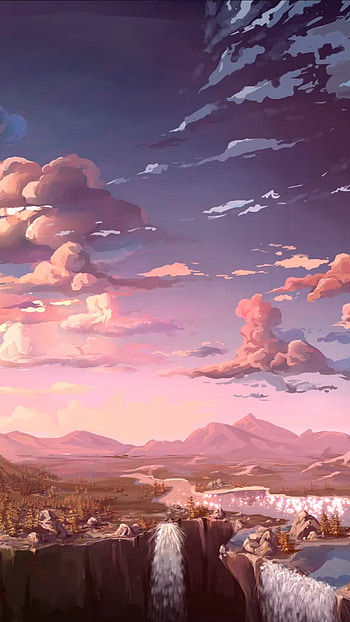 Anime Scenery, Clouds, Beautiful Background HD phone wallpaper