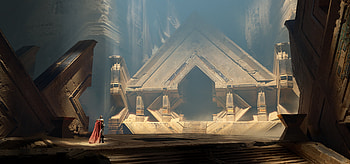 Sentinel of the Shimmering Temple — Fantasy, fantasy, temple HD wallpaper