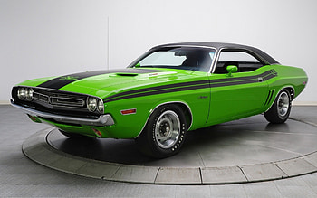 Dodge Challenger, classic, front, background, chelenzher, green, 383, dodge, 1971 dodge, magnum, muscle car, challenger HD wallpaper