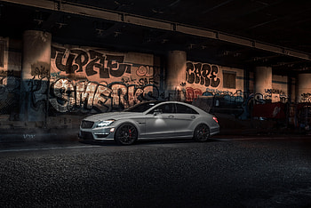 Mercedes Benz Cls Class, Vehicles, Car, Graffiti, Mercedes Benz, Silver Car HD wallpaper