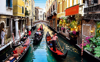 Romantic walk in Venice, Gondola ride, Beautiful canals HD wallpaper