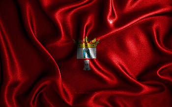 Dos Hermanas flag, , silk wavy flags, spanish cities, Day of Dos Hermanas, Flag of Dos Hermanas, fabric flags, 3D art, Dos Hermanas, cities of Spain, Dos Hermanas 3D flag HD wallpaper