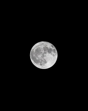 Gray moon, bw, sky HD phone wallpaper