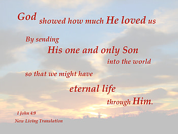 God Showed His Love for Us, only Son, eternal life, Bible, love HD wallpaper