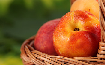 Food, Drops, Macro, Fruit, Nectarine HD wallpaper