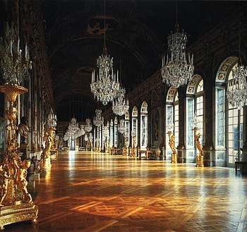 Hall of Mirrors, hall, windows, light, floor, other HD wallpaper