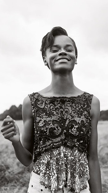 Monochrome, Letitia Wright HD phone wallpaper
