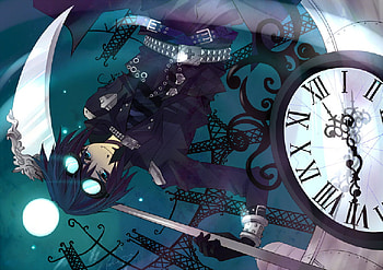 tasho, clock, moon, boy, blade HD wallpaper