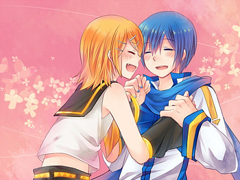 VOCALOID - Rin X KAITO, Rin Kagamine, Pixiv, KAITO, Nyan, VOCALOID HD wallpaper