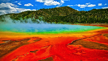 Yellowstone National Park, Spectacular geysers, Nature's eyecandy, XFCE HD wallpaper