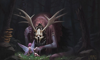 The last fairy, art, fairy, bones, fantasy, mario vazquez, skull, girl HD wallpaper