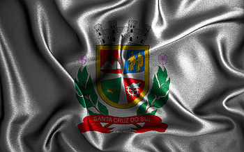 Santa Cruz do Sul flag, , silk wavy flags, brazilian cities, Day of Santa Cruz do Sul, Flag of Santa Cruz do Sul, fabric flags, 3D art, Santa Cruz do Sul, cities of Brazil, Santa Cruz do Sul 3D flag HD wallpaper