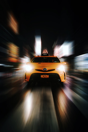 Taxi, Cars, Lights, Shine, Light, Car, Movement, Traffic, Speed, Headlights HD phone wallpaper