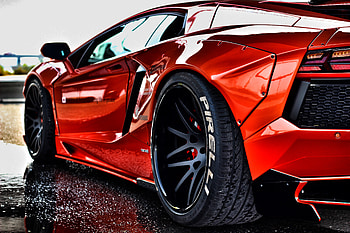 Red Lamborghini Aventador Rear, lamborghini-aventador, lamborghini, cars HD wallpaper