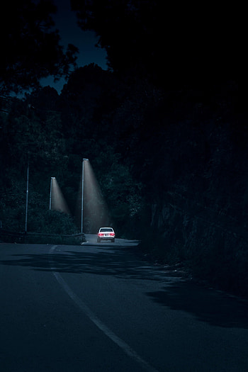 Night, Cars, Lights, Road, Car, Machine, Glow, Headlights HD phone wallpaper