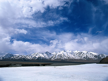 Landscape, Winter, Sky, Mountains, Clouds HD wallpaper