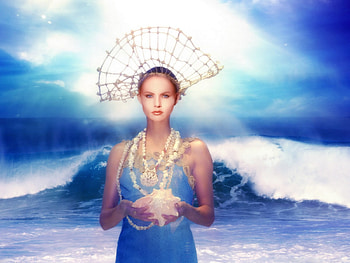 fantasy girl, blue, color, fantasy, sky, girl, woman, beauty HD wallpaper